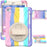 Well-Protected PC + Silicone Tablet Cover with Rotary Kickstand for iPad mini 4/(2019) 7.9 inch - Colorful/Pink - 7