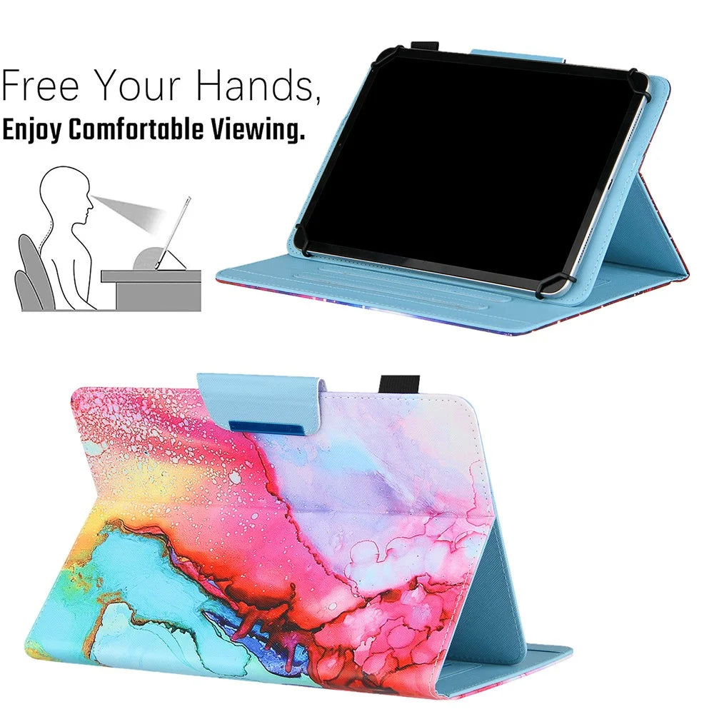 Pattern Printing Universal Cross Texture Leather Tablet Case for 10-inch Tablets - Color - 4