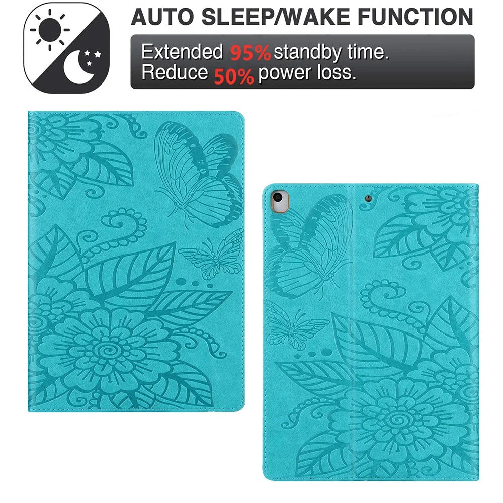 Leather Tablet Protective Shell with Pattern Imprinting for iPad 9.7-inch (2017)/(2018)/Air (2013)/Air 2/Pro 9.7 inch (2016) - Green - 3