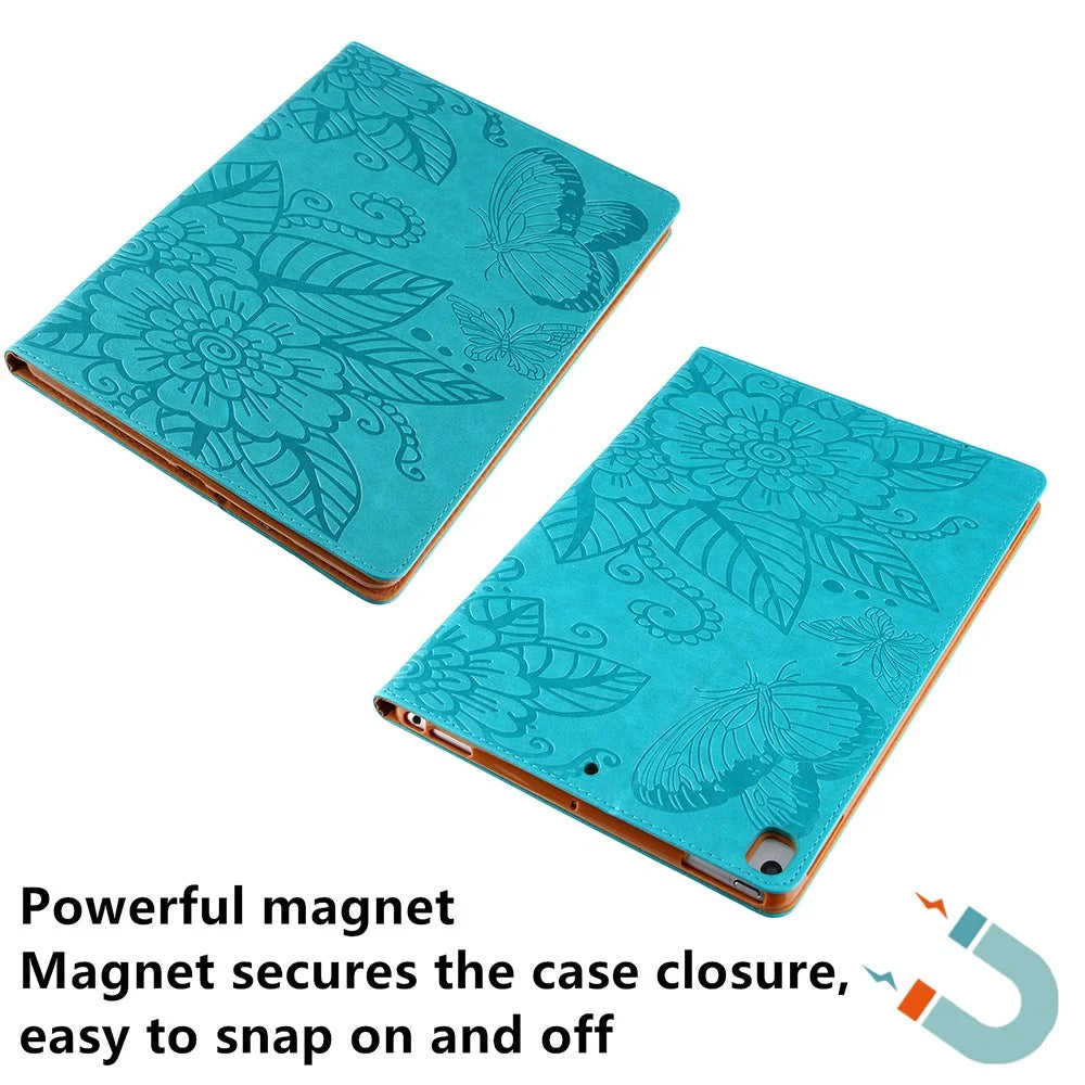 Leather Tablet Protective Shell with Pattern Imprinting for iPad 9.7-inch (2017)/(2018)/Air (2013)/Air 2/Pro 9.7 inch (2016) - Green - 6