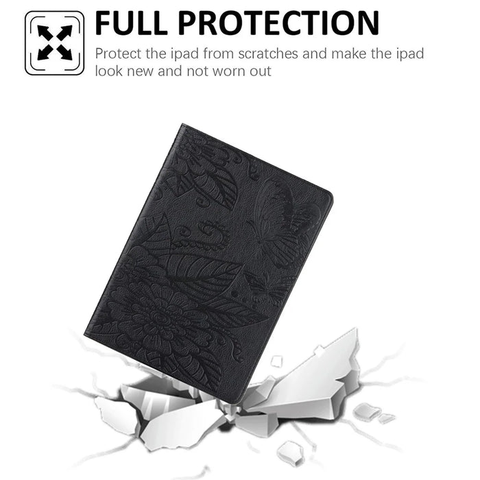 Pattern Imprinting Design Leather Tablet Protective Shell for iPad 10.2 (2021)/(2020)/(2019)/Pro 10.5-inch (2017)/Air 10.5 inch (2019) - Black - 2