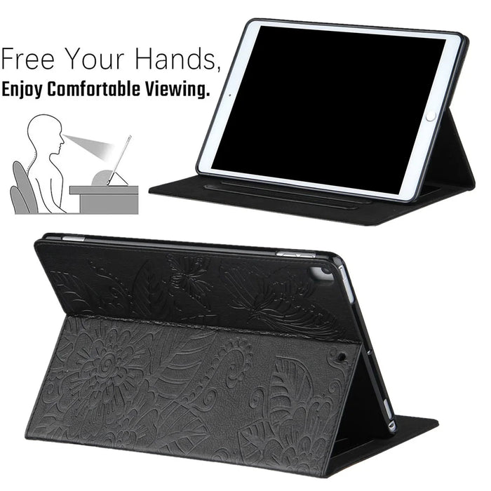 Pattern Imprinting Design Leather Tablet Protective Shell for iPad 10.2 (2021)/(2020)/(2019)/Pro 10.5-inch (2017)/Air 10.5 inch (2019) - Black - 4