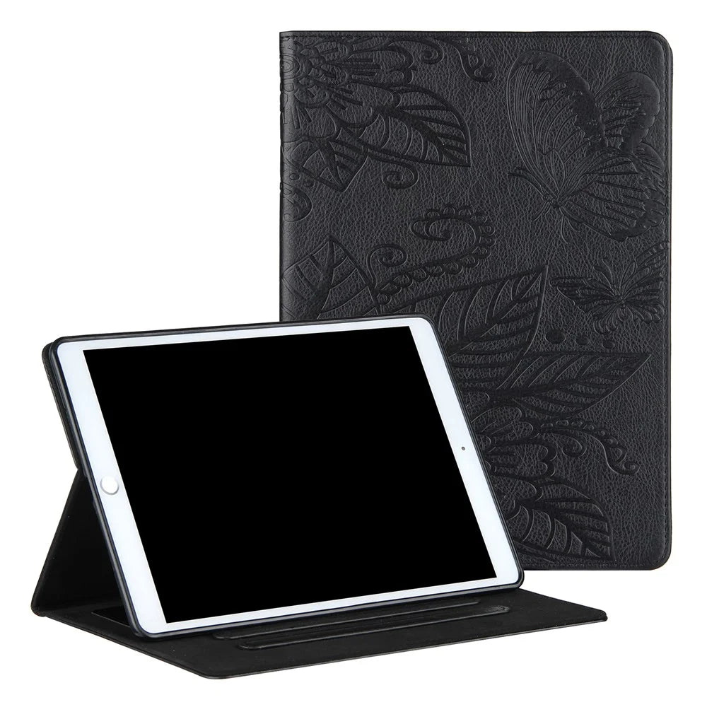 Leather Tablet Shell Stand for iPad Air 11 (2026) / (2025) / (2024) / Air (2020) / Air (2022) / Pro 11-inch (2022) / (2021) / (2020) - Black - 1