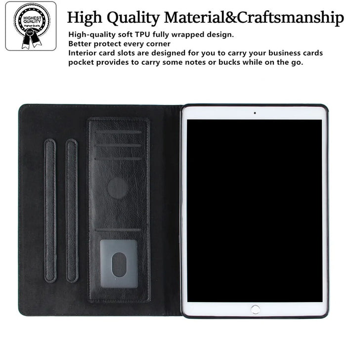 Leather Tablet Shell Stand for iPad Air 11 (2026) / (2025) / (2024) / Air (2020) / Air (2022) / Pro 11-inch (2022) / (2021) / (2020) - Black - 5