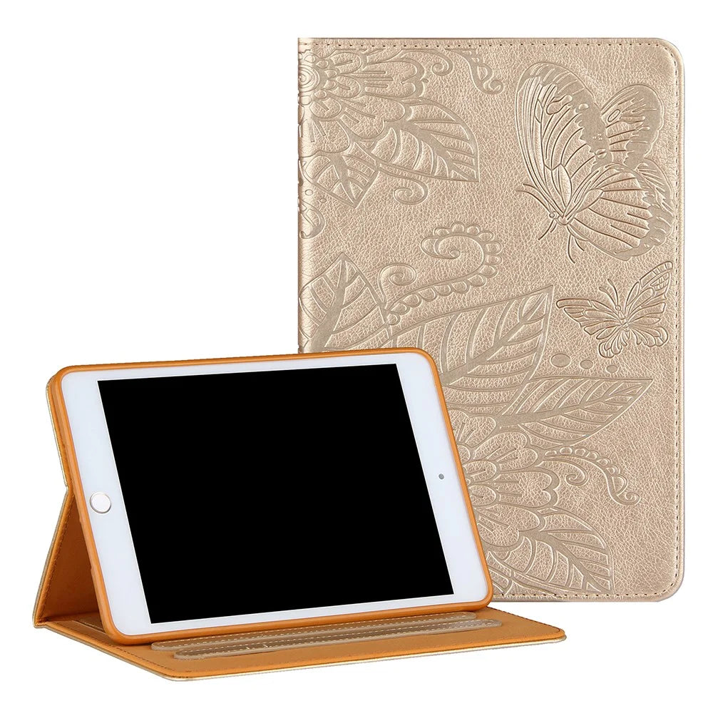 Pattern Imprinting Full Protection Leather Tablet Protective Shell for iPad Mini 1/2/3/4/(2019) 7.9 inch - Gold - 1