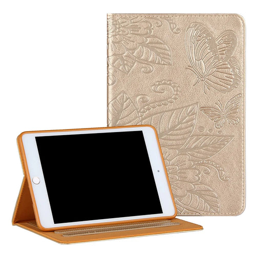 Pattern Imprinting Full Protection Leather Tablet Protective Shell for iPad Mini 1/2/3/4/(2019) 7.9 inch - Gold - 1