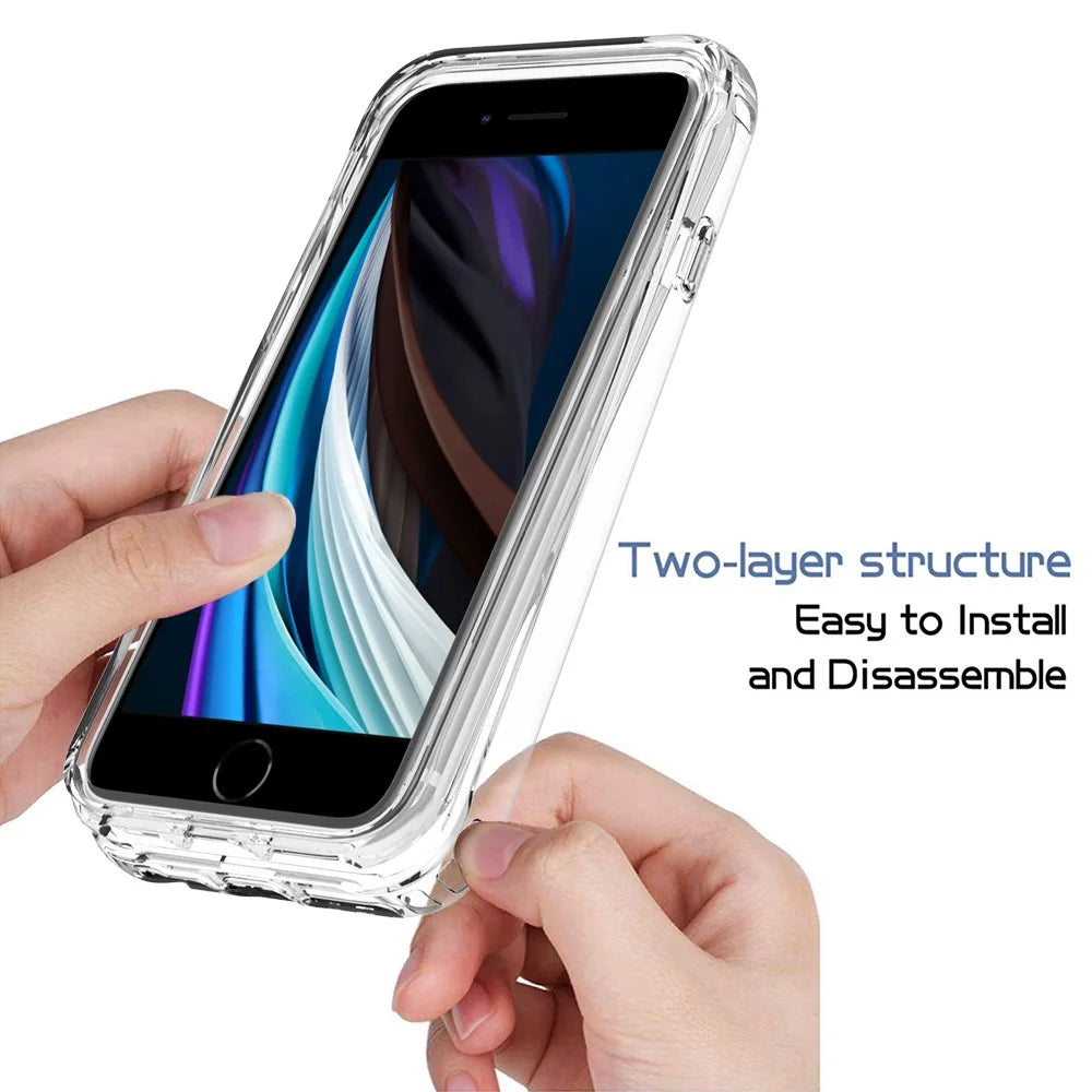 High Transmittance Hybrid Phone Case Cover for iPhone 6 4.7-inch / 7 4.7 inch/8 4.7 inch/SE (2020)/SE (2022) - Transparent - 5