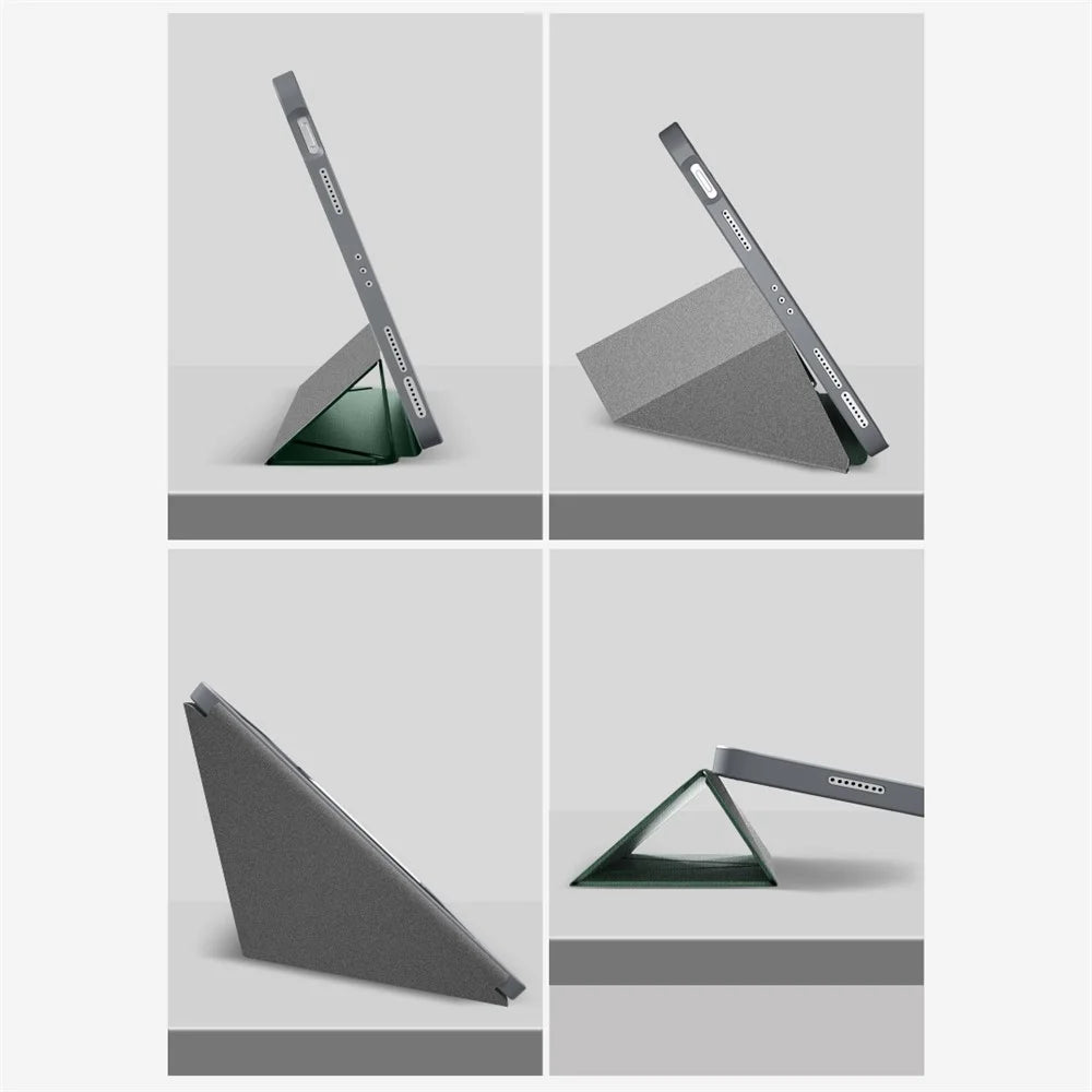 MUTURAL King Kong Series Leather Tablet Case Stand Cover with Pen Slot for iPad Pro 12.9 (2022 / 2021 / 2020 / 2018) - Blackish Green - 4