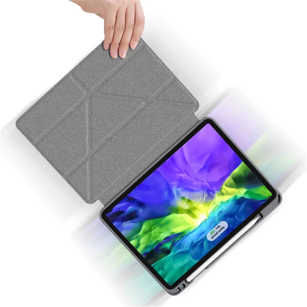 MUTURAL King Kong Series Leather Tablet Case Stand Cover with Pen Slot for iPad Pro 12.9 (2022 / 2021 / 2020 / 2018) - Blackish Green - 6