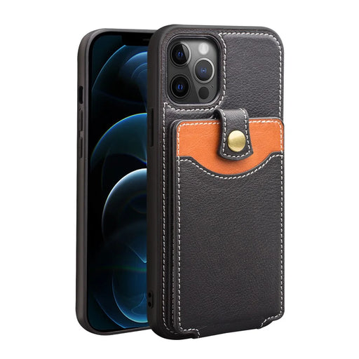 QIALINO Business Style Leather + TPU Card Holder Phone Case for iPhone 12 Pro Max - 1