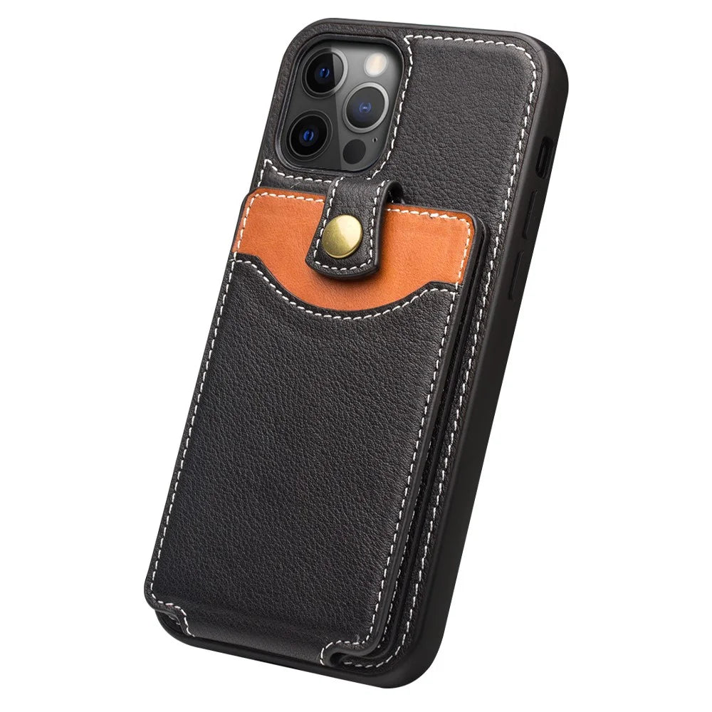 QIALINO Business Style Leather + TPU Card Holder Phone Case for iPhone 12 Pro Max - 4