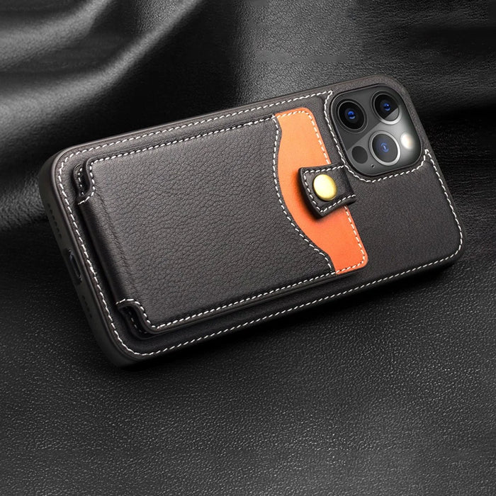 QIALINO Business Style Leather + TPU Card Holder Phone Case for iPhone 12 Pro Max - 7