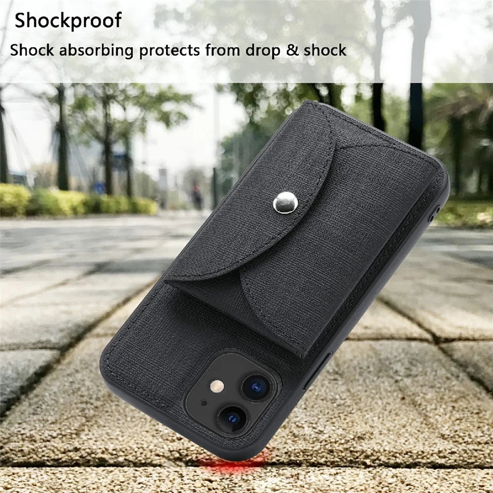 VILI T Series Detachable Magnetic Absorption Wallet Leather Skin TPU Back Case for iPhone 12 mini 5.4 inch - Black - 5