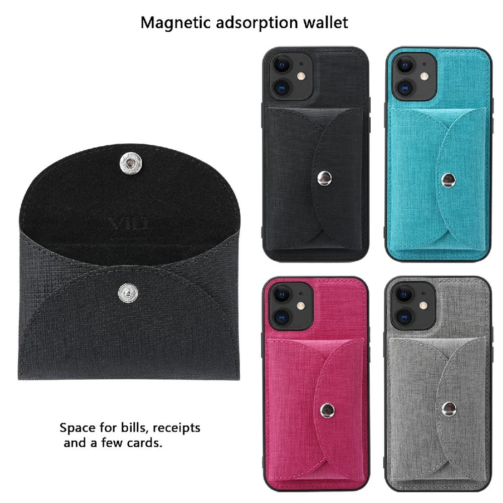 VILI T Series Detachable Magnetic Absorption Wallet Leather Skin TPU Back Case for iPhone 12 mini 5.4 inch - Black - 7