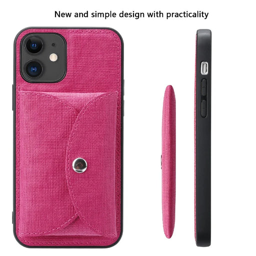 VILI T Series Movable Magnetic Absorption Wallet Leather Coated TPU Phone Case for iPhone 12 Pro / 12 6.1 inch - Rose - 2