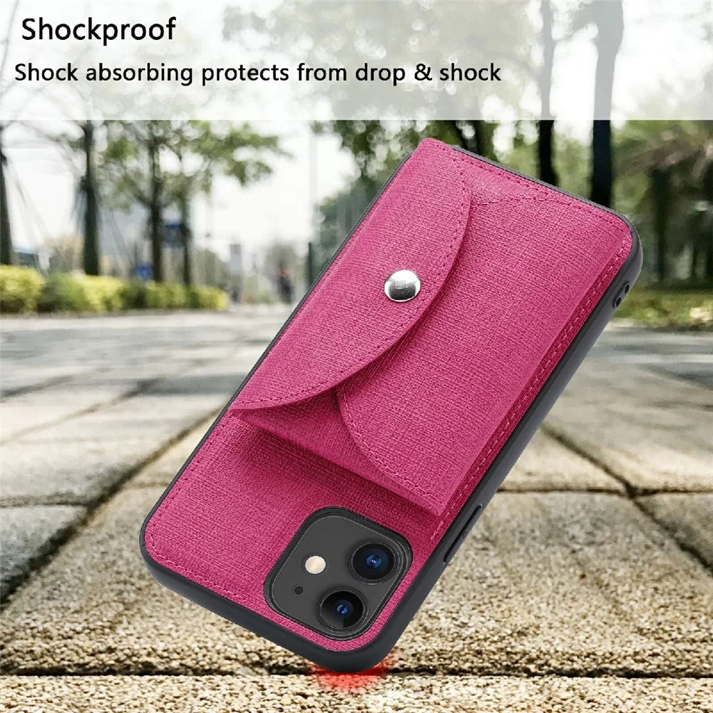VILI T Series Movable Magnetic Absorption Wallet Leather Coated TPU Phone Case for iPhone 12 Pro / 12 6.1 inch - Rose - 5