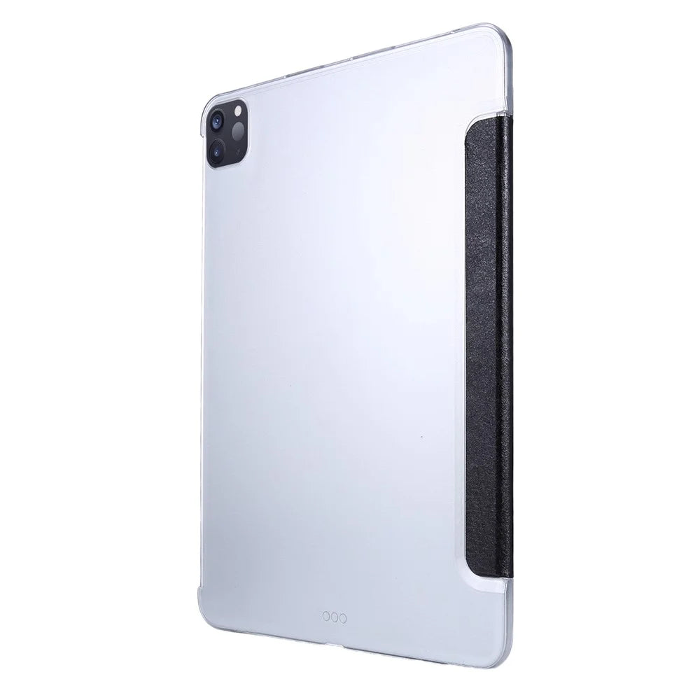 Tri-fold Stand Textured PU Leather Flip Tablet Case for iPad Pro 11-inch (2021) - Black - 3