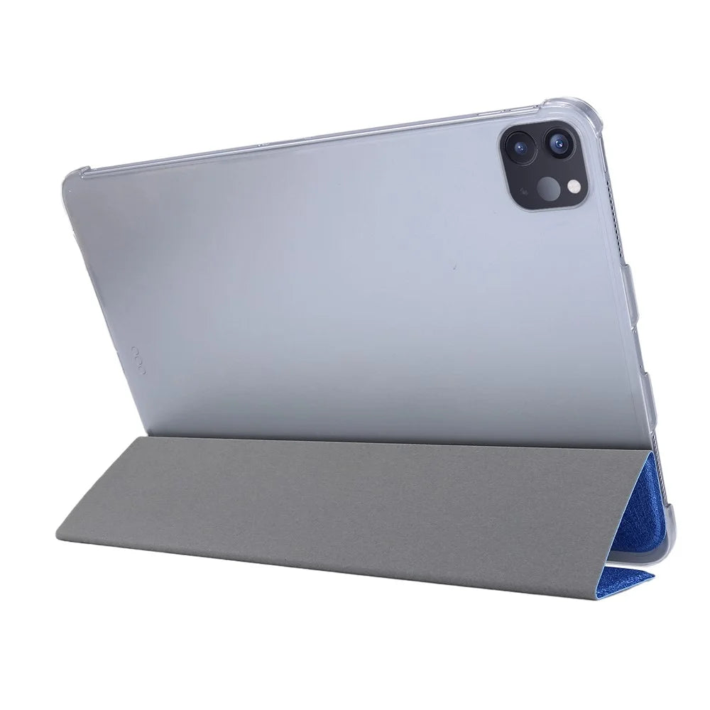 Tri-fold Stand Textured PU Leather Flip Tablet Case for iPad Pro 11-inch (2021) - Black - 5