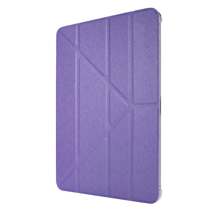 Origami Stand Silk Texture Leather Smart Tablet Cover Shell for iPad Pro 11-inch (2021) - Purple - 2