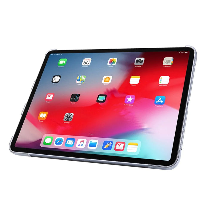 Origami Stand Silk Texture Leather Smart Tablet Cover Shell for iPad Pro 11-inch (2021) - Purple - 6