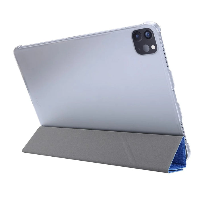 Origami Stand Silk Texture Leather Smart Tablet Cover Shell for iPad Pro 11-inch (2021) - Purple - 7