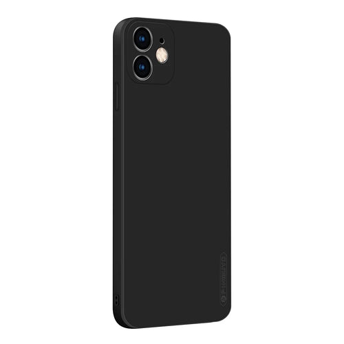 PINWUYO Soft Silicone Protective Mobile Phone Back Case Cover for iPhone 12 - Black - 1
