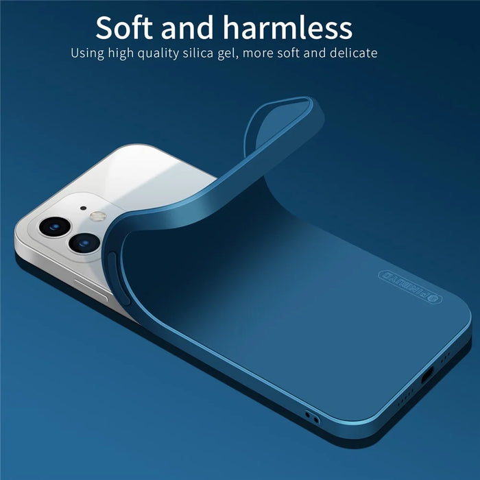 PINWUYO Soft Silicone Protective Mobile Phone Back Case Cover for iPhone 12 - Black - 7