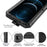 Silicone+Metal Full Protection Shockproof Waterproof Cover for iPhone 12 - Black - 6