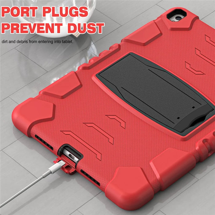 For iPad Pro 10.5-inch (2017) / iPad Air 10.5 inch (2019) PC + Silicone Tablet Cover with Kickstand - Red / Black - 7
