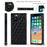 Chain Lanyard Stitching Rhombus Shock-Proof Protective Phone Case for iPhone 12 Pro Max - Black - 4