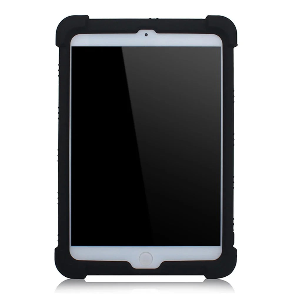 For iPad Mini 3 / Mini 2 / Mini Silicone Tablet Shell Kickstand Cover - Black - 2