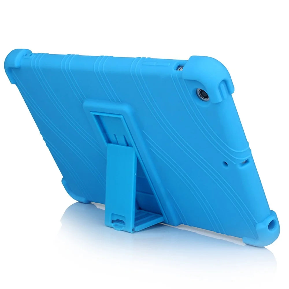 For iPad Mini 3 / Mini 2 / Mini Silicone Tablet Shell Kickstand Cover - Black - 3
