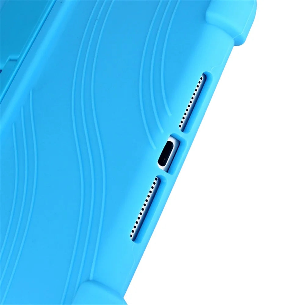 For iPad Mini 3 / Mini 2 / Mini Silicone Tablet Shell Kickstand Cover - Black - 6