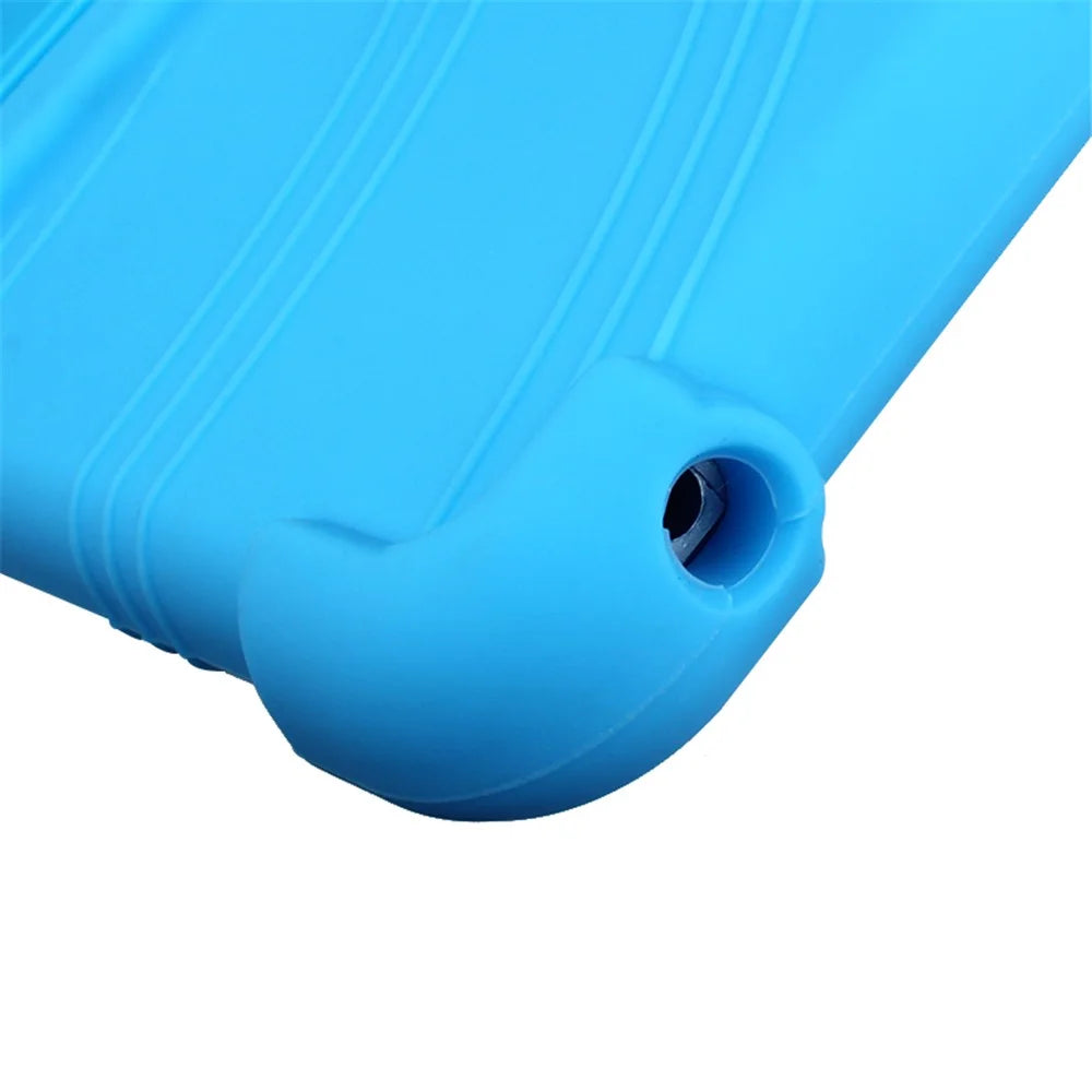 For iPad Mini 3 / Mini 2 / Mini Silicone Tablet Shell Kickstand Cover - Black - 7