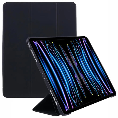 Tri-Fold Stand Shockproof TPU Leather Tablet Smart Cover Case Shell for iPad Air 13 (2026) / (2025) / (2024) / Pro 12.9-inch (2022) / (2021) / (2020) - Black - 1