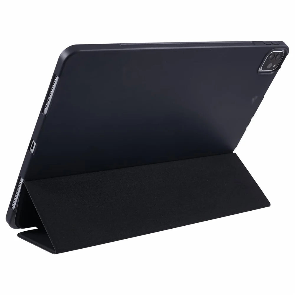 Tri-Fold Stand Shockproof TPU Leather Tablet Smart Cover Case Shell for iPad Air 13 (2026) / (2025) / (2024) / Pro 12.9-inch (2022) / (2021) / (2020) - Black - 6
