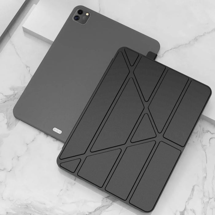 For iPad Pro 11-inch (2021) Protective Case Auto Wake Up / Sleep Smart TPU Leather Case Tablet Stand Cover Shell - Black - 2