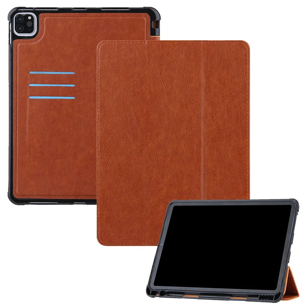 Leather Tablet Cover for iPad Air 11 (2026) / (2025) / (2024) / Pro 11 (2022) / (2021) / (2020) / (2018)  / Air (2020) / (2022) - Brown - 1