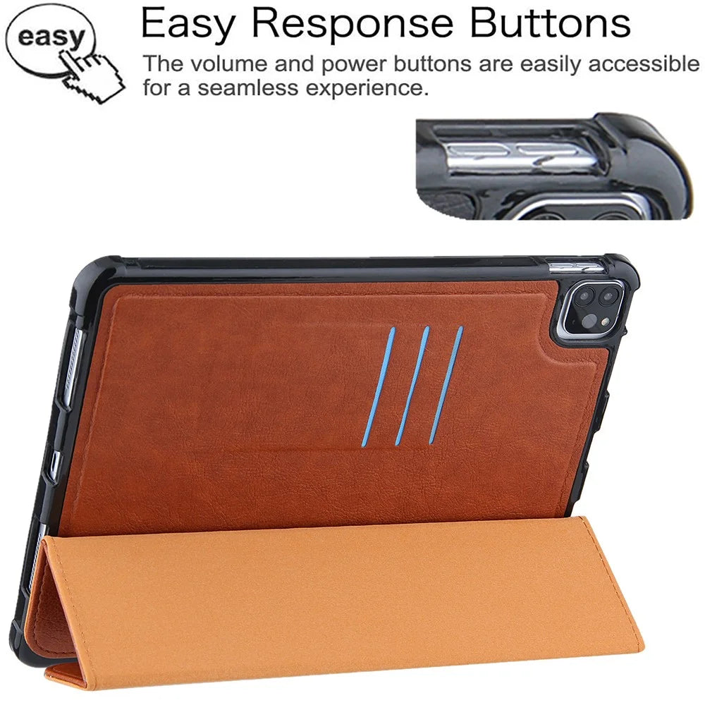 Leather Tablet Cover for iPad Air 11 (2026) / (2025) / (2024) / Pro 11 (2022) / (2021) / (2020) / (2018)  / Air (2020) / (2022) - Brown - 3