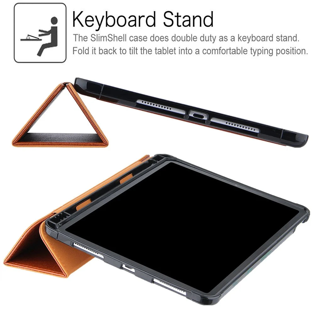 Leather Tablet Cover for iPad Air 11 (2026) / (2025) / (2024) / Pro 11 (2022) / (2021) / (2020) / (2018)  / Air (2020) / (2022) - Brown - 5