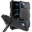 Shockproof + Dropproof + Dustproof Functions Metal Hybrid Protector Case + Tempered Glass Film for iPhone 12/12 Pro - Black - 1
