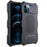 Shockproof + Dropproof + Dustproof Functions Metal Hybrid Protector Case + Tempered Glass Film for iPhone 12/12 Pro - Black - 2
