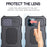 Shockproof + Dropproof + Dustproof Functions Metal Hybrid Protector Case + Tempered Glass Film for iPhone 12/12 Pro - Black - 5