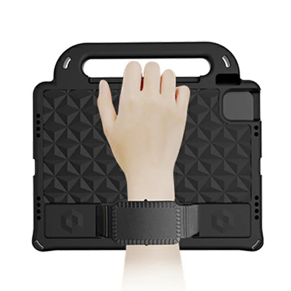Rhombus Design Shockproof Anti Slip EVA Kids Friendly Protective Tablet Cover with Shoulder Strap for iPad 10.2 (2020)/ (2021) / (2019) - Black - 3