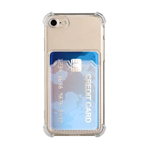 Drop-resistant TPU Phone Case Shell Cover with Card Holder for iPhone 7 4.7 inch/8 4.7 inch/SE (2020)/SE (2022) - Transparent - 1