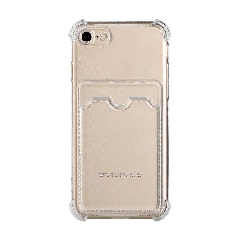 Drop-resistant TPU Phone Case Shell Cover with Card Holder for iPhone 7 4.7 inch/8 4.7 inch/SE (2020)/SE (2022) - Transparent - 2