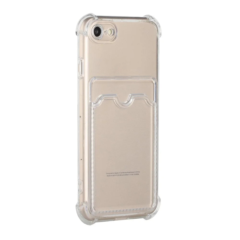 Drop-resistant TPU Phone Case Shell Cover with Card Holder for iPhone 7 4.7 inch/8 4.7 inch/SE (2020)/SE (2022) - Transparent - 3