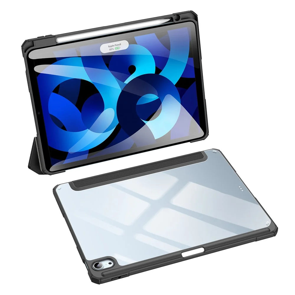 DUX DUCIS TOBY Series Leather Tri-Fold Cover Stand Case for iPad Air 11 (2026) / (2025) / (2024) / Air (2020) / Air (2022) - Black - 2