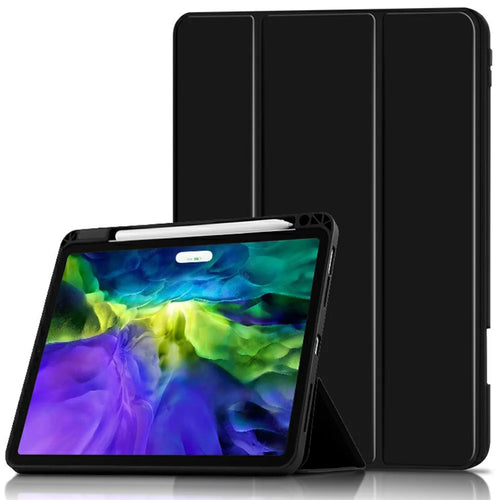 Auto-Absorbed Smart Auto Sleep / Wake Up Tablet Stand Case Cover with Pen Slot for iPad Pro 12.9 (2022 / 2021 / 2020 / 2018) - Black - 1