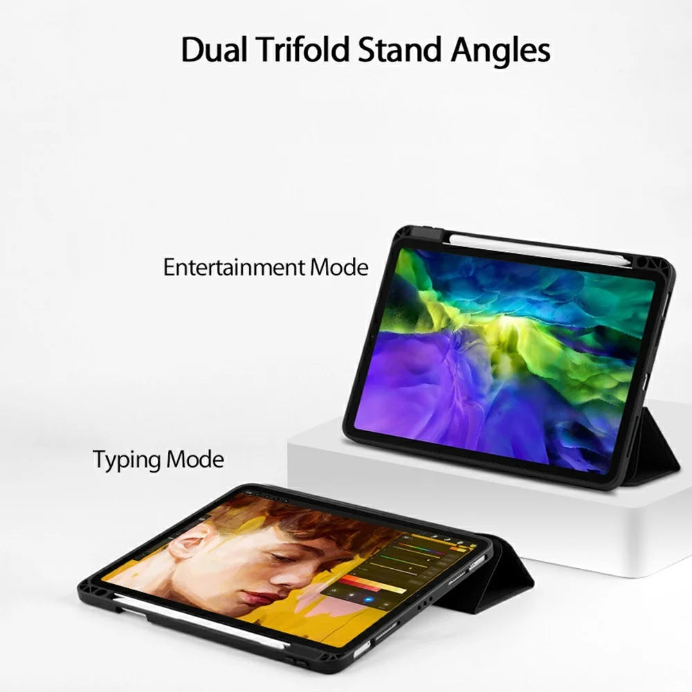 Auto-Absorbed Smart Auto Sleep / Wake Up Tablet Stand Case Cover with Pen Slot for iPad Pro 12.9 (2022 / 2021 / 2020 / 2018) - Black - 7